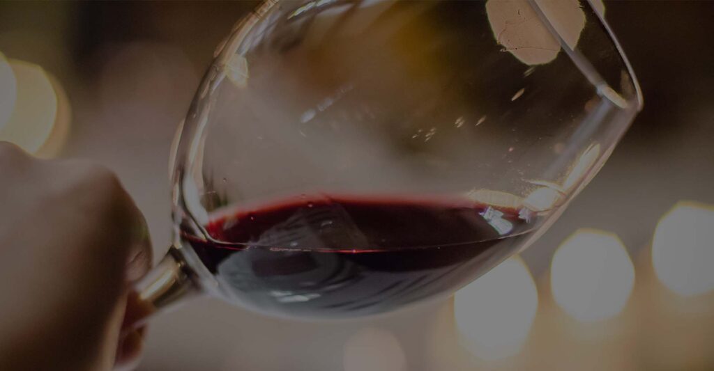 Red wine in a wine glass